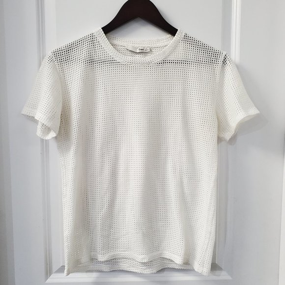Aritzia white mesh T shirt. - Picture 1 of 6
